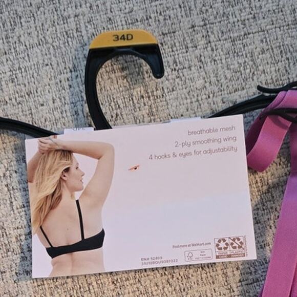 NWT Pink Fuschia Joyspun Full Coverage Sheer Mesh Unlined Underwire Bra 34D - Picture 3 of 6